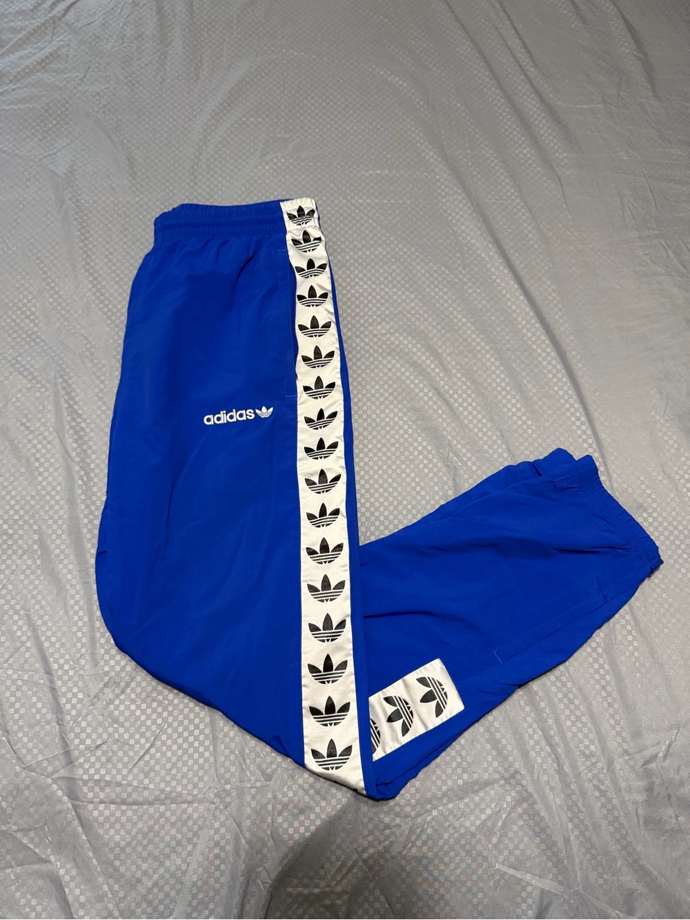 Size S - Adidas  3 Stripes Blue/White  Wind Track Pants